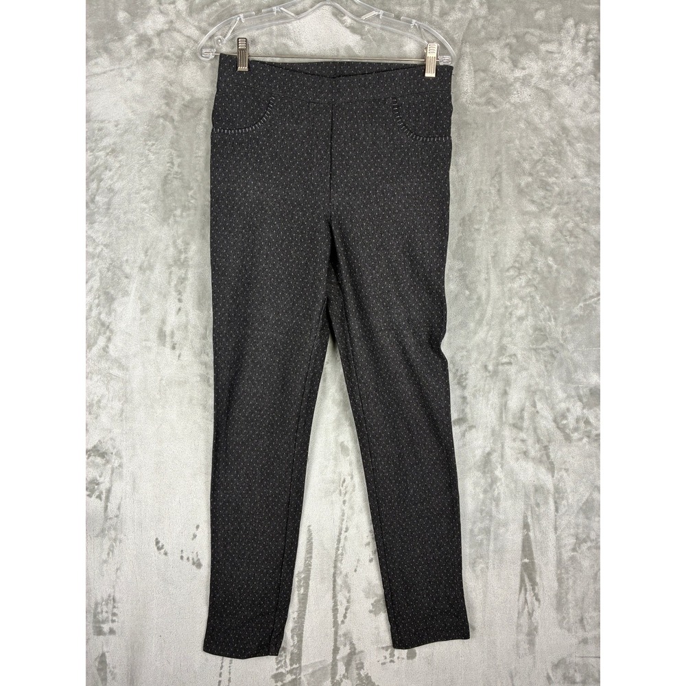 James Lakeland Italy Womens Slim Leg Pull On Trousers Gray Micro Dot‎ Size 12/44